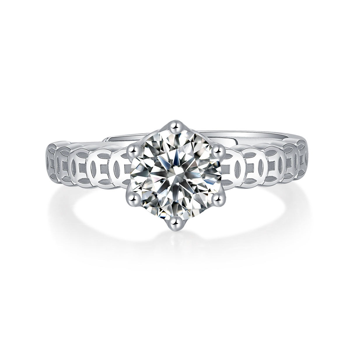 Moissanite Jewelry 1 Ct Real S925 Sterling Silver Ring Market Diamond Engagement Wedding Rings For Women