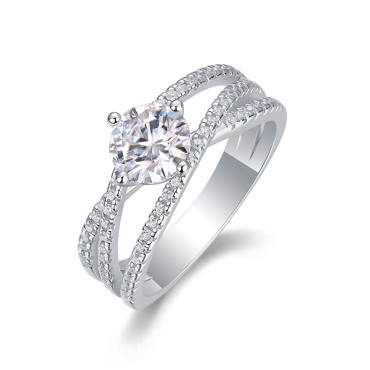 S925 moissanite pure gold ring designs for girls moissanite diamond ring