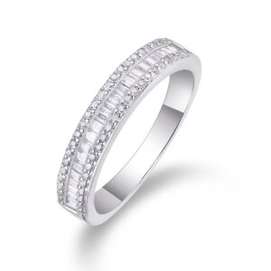 Moissanite Emerald Cut 925 Sterling Silver Rings moissanite ring for women