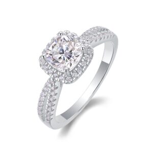 S925 sterling silver ring diamond moissanite love couple wedding engagement ring for women