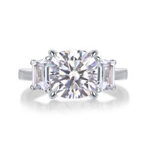 S925 Moissanite Ring Silver Jewelry Women Gift Party Sterling Stone Wedding Technology party