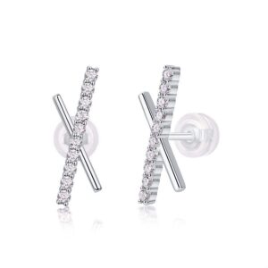 S925 sterling silver moissanite stud earrings