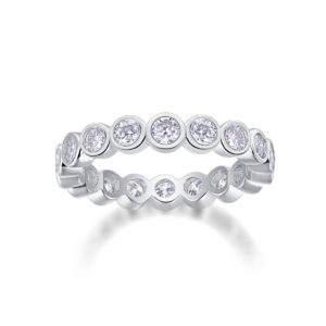 High Quality 925 Sterling Silver Moissanite Eternity Band Rings Affordable Price radiant moissanite diamond ring