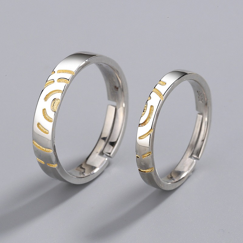 S925 Sterling Silver Ring Opening Adjustable Möbius Ring Couple Ring - Image 6