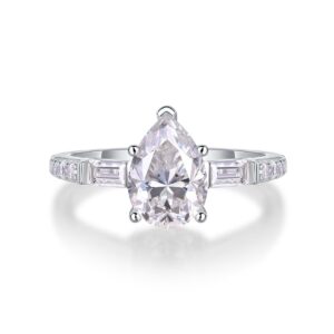 S925  Moissanite Ring Silver Jewelry Women Gift Party Sterling Stone Wedding Technology party