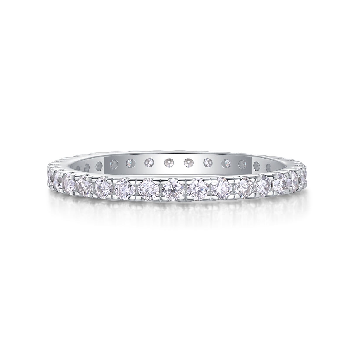 S925 Moissanite Eternity Ring Silver Jewelry Women Gift Party Sterling Stone Wedding Technology party