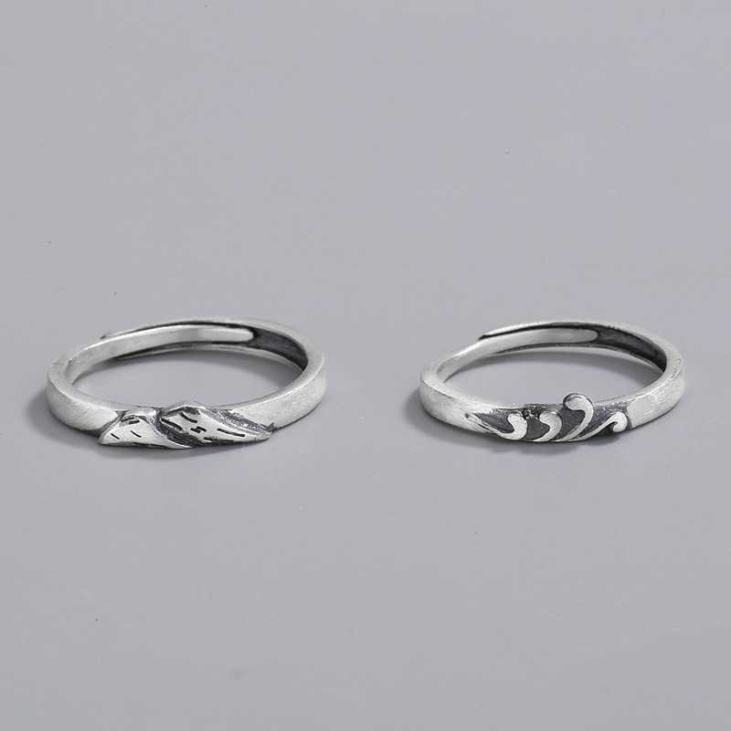 S925 sterling silver ring opening adjustable vintage plain ring couple ring - Image 6