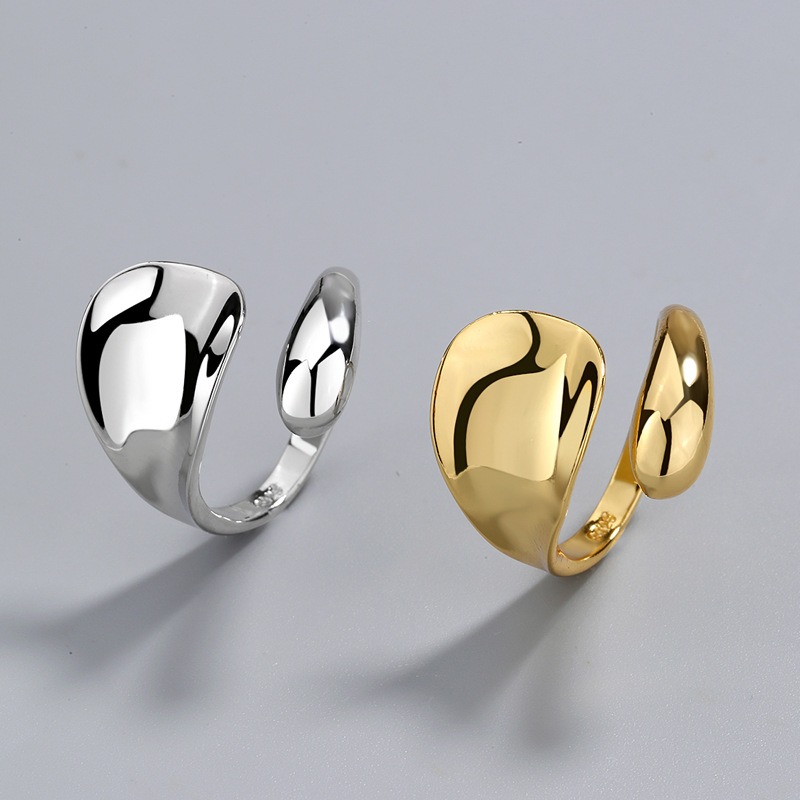 S925 sterling silver ring opening adjustable women's ring style - Image 4