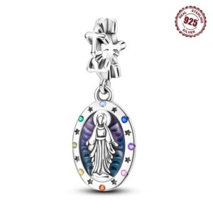 S925 Sterling Silver Beads Our Lady DIY Jewelry Accessories