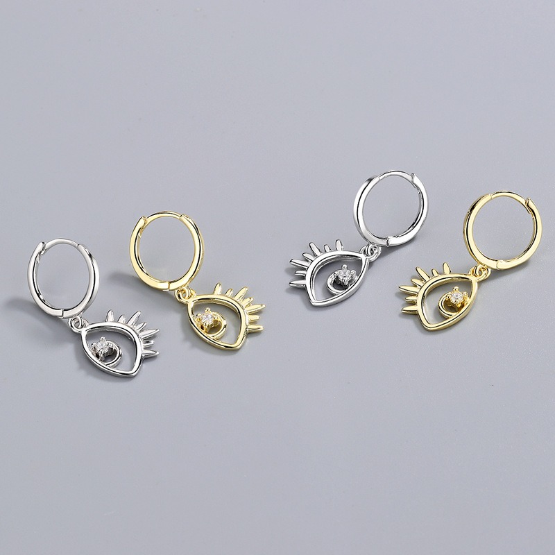 S925 Sterling Silver Stud Earrings Devil's Eye Earrings - Image 2