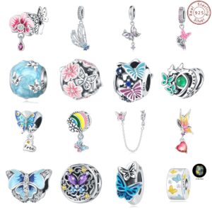 S925 Sterling Silver Beaded DIY Butterfly Bracelet Accessories