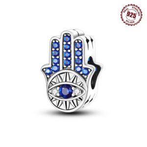 S925 Sterling Silver Beaded DIY Devil's Eye Palm Bracelet Accessories