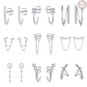 S925 sterling silver stud earrings