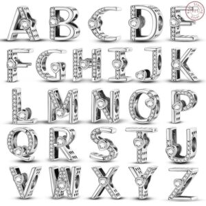 S925 sterling silver beaded 26 letters bracelet accessories