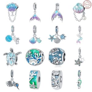 S925 Sterling Silver Beaded DIY Ocean Series Bracelet Accessories