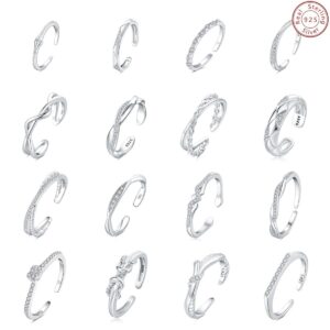 S925 sterling silver ring opening adjustable women's ring