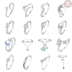 S925 sterling silver ring opening adjustable women's ring