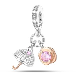 S925 Sterling Silver Beaded DIY Wedding Umbrella Bracelet Accessories