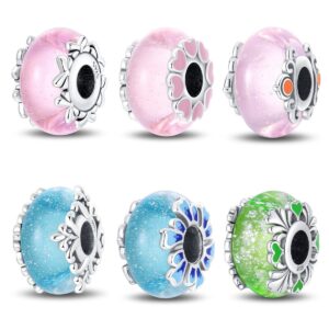 S925 sterling silver beaded DIY glow-in-the-dark glass bead bracelet accessories