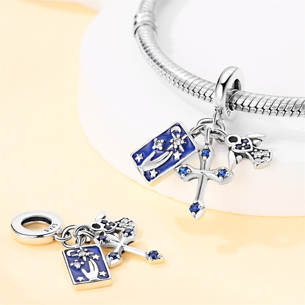 S925 Sterling Silver Beaded DIY Tarot Card Bracelet Accessories - Image 6