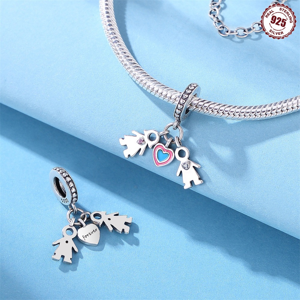 S925 Sterling Silver Beaded DIY Boy Girl Bracelet Accessories - Image 6