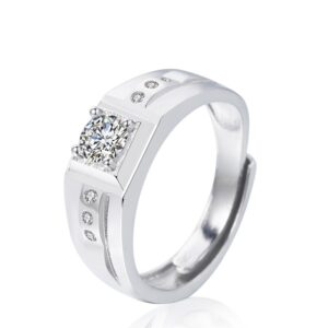 S925 sterling silver ring opening adjustable men's ring
