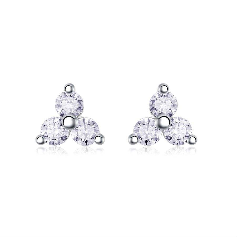3mm D Color Moissanite S925 Sterling Silver Earrings - Image 2