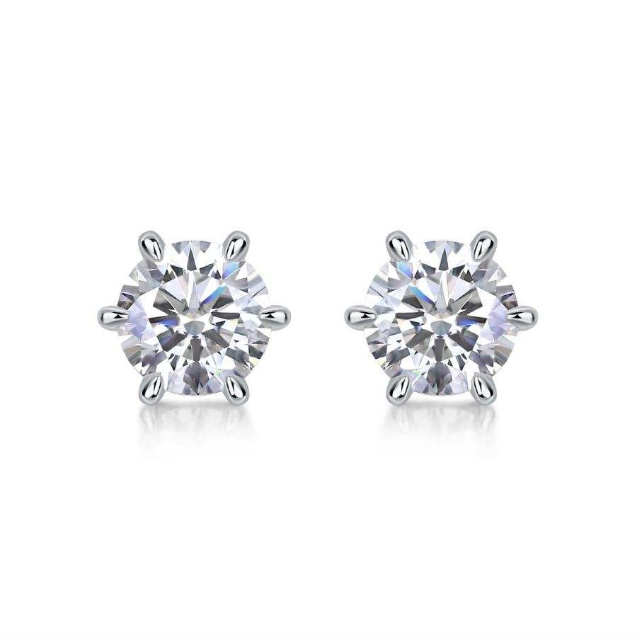1CT D Color Moissanite S925 Sterling Silver Earrings - Image 2