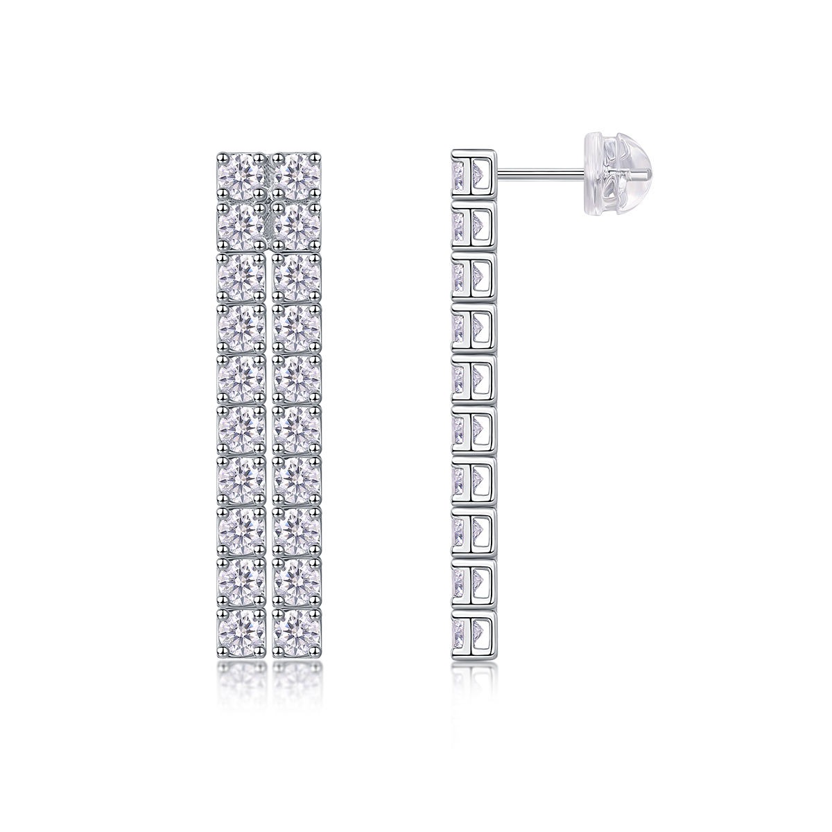 Moissanite S925 sterling silver earrings