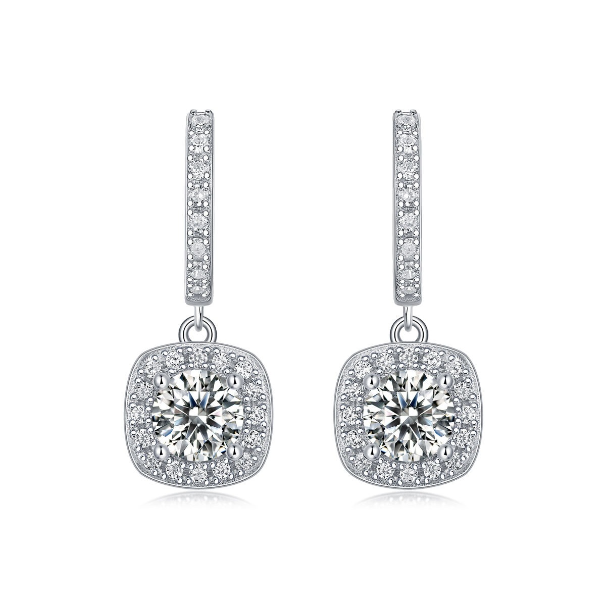 0.5CT Moissanite S925 Sterling Silver Round Earrings - Image 2