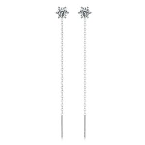 Moissanite S925 sterling silver tassel earrings