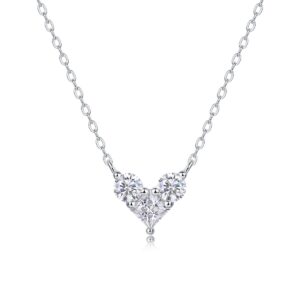 925 Sterling Silver Pendant Necklace for Women Jewelry with Cubic Moissanite Stones and Chain
