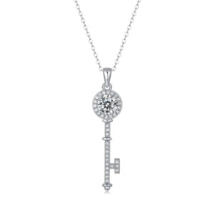 S925 Women's Pendant Necklace Nickel-Free Moissanite Jewelry with Gra Certification