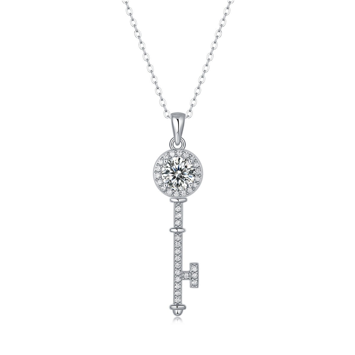 S925 Women's Pendant Necklace Nickel-Free Moissanite Jewelry with Gra Certification
