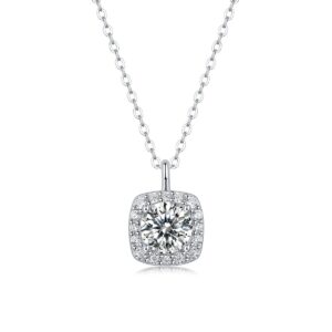 Moissanite Flower Necklace Jewelry s925 Sterling Silver VVS Moissanite Pendant Necklace with Certificate