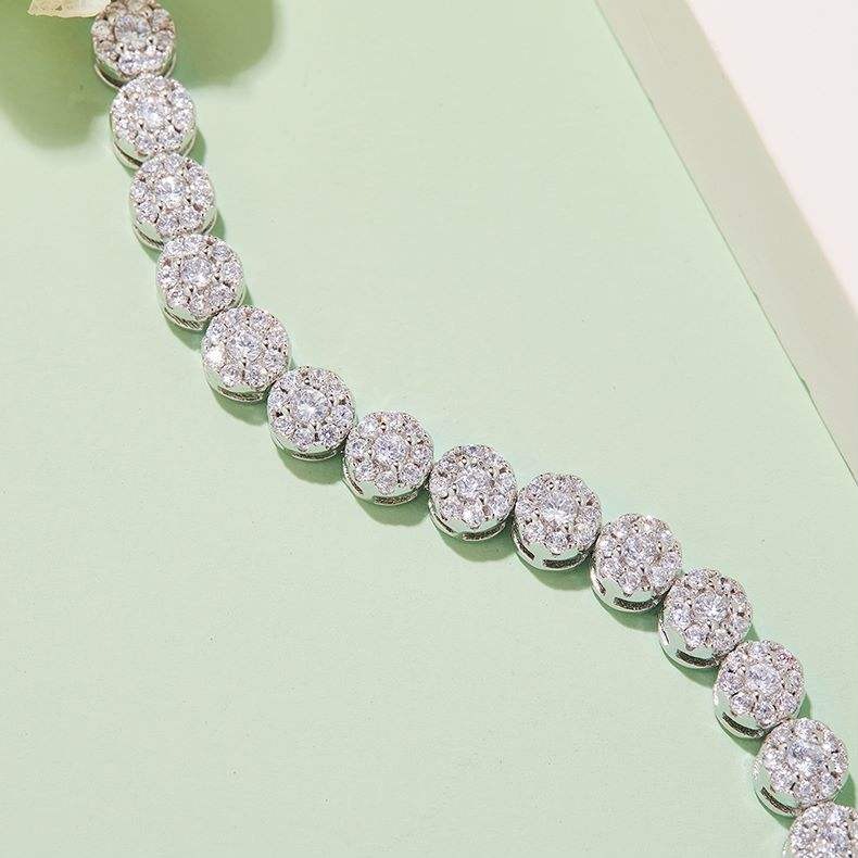 S925 Silver Moissanite Tennis Bracelet with 18K Gold Plating, D Color VVS1, Elegant Gift for Men & Women - Image 2