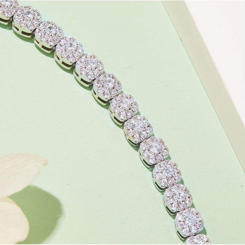 Moissanite Tennis Bracelet - 18K White Gold Plated 925 Sterling Silver, D Color VVS1 Clarity, Unisex Gift - Image 2