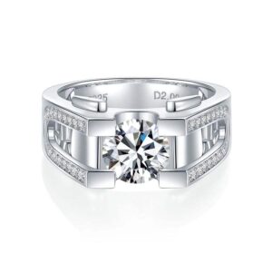 1/2 Carat 925 Silver Lab Moissanite Men's Ring