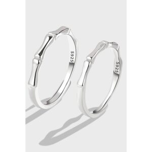 S925 sterling silver ring opening adjustable bamboo couple ring