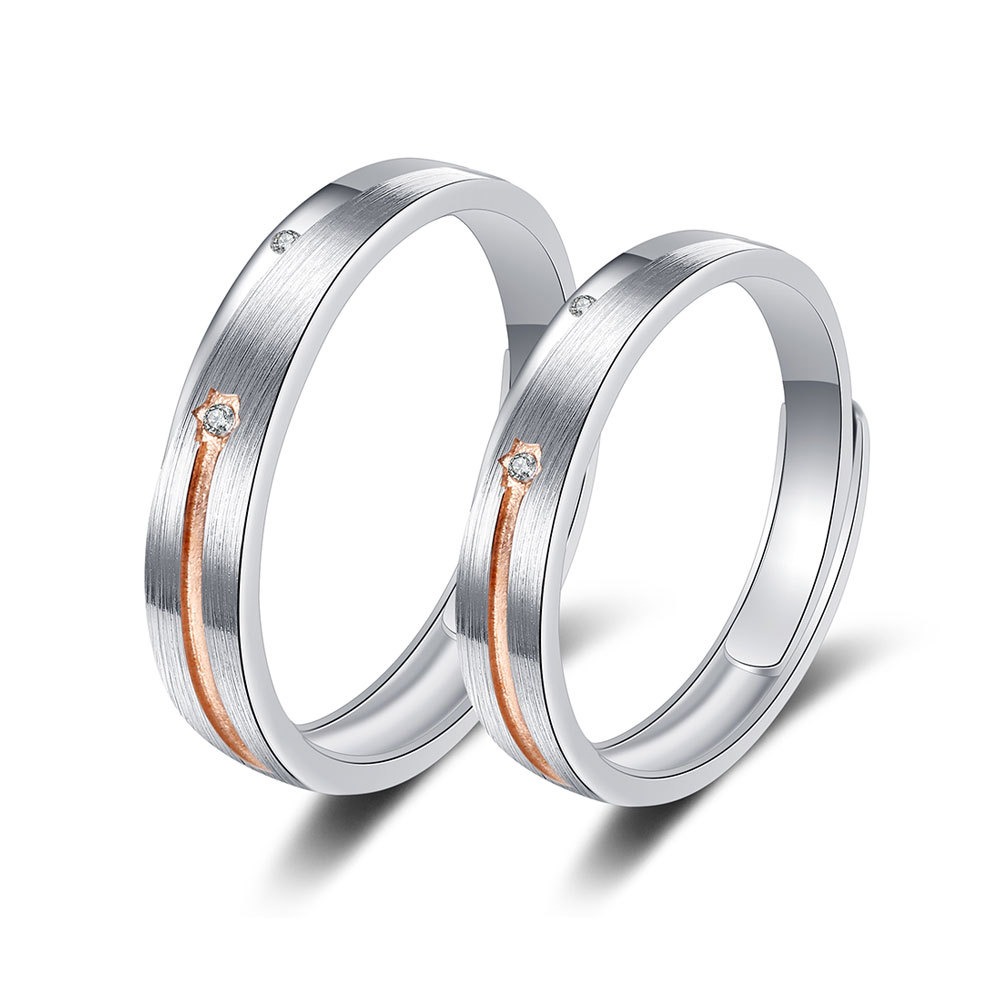 S925 Sterling Silver Ring Opening Adjustable Meteor Couple Ring