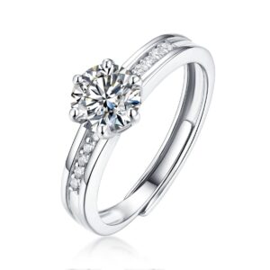 Wholesale 925 Sterling Silver 3ct Moissanite Engagement Ring Jewelry White Gold Ring With GRA
