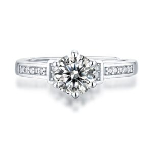 S925 Sterling Silver Ring High Quality 0.5ct Moissanite Diamond Engagement Ring Gift