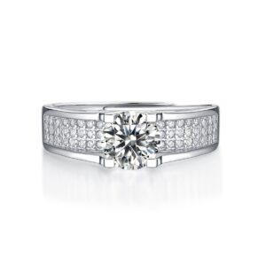 Wholesale 925 Sterling Silver Women 1ct Bling Moissanite Engagement Ring For Woman