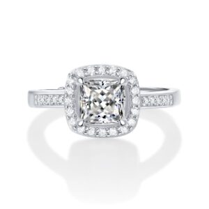 S925 Sterling Silver 1ct Moissanite Rings Exquisite Shiny Full Diamond Rings For Women Engagement Jewelry Manufacturer