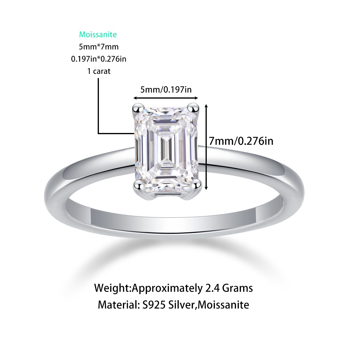 S925 Luxury Moissanite Diamond Rings Women Custom Ring Vvs Moissanite Diamond Ring For Women - Image 2