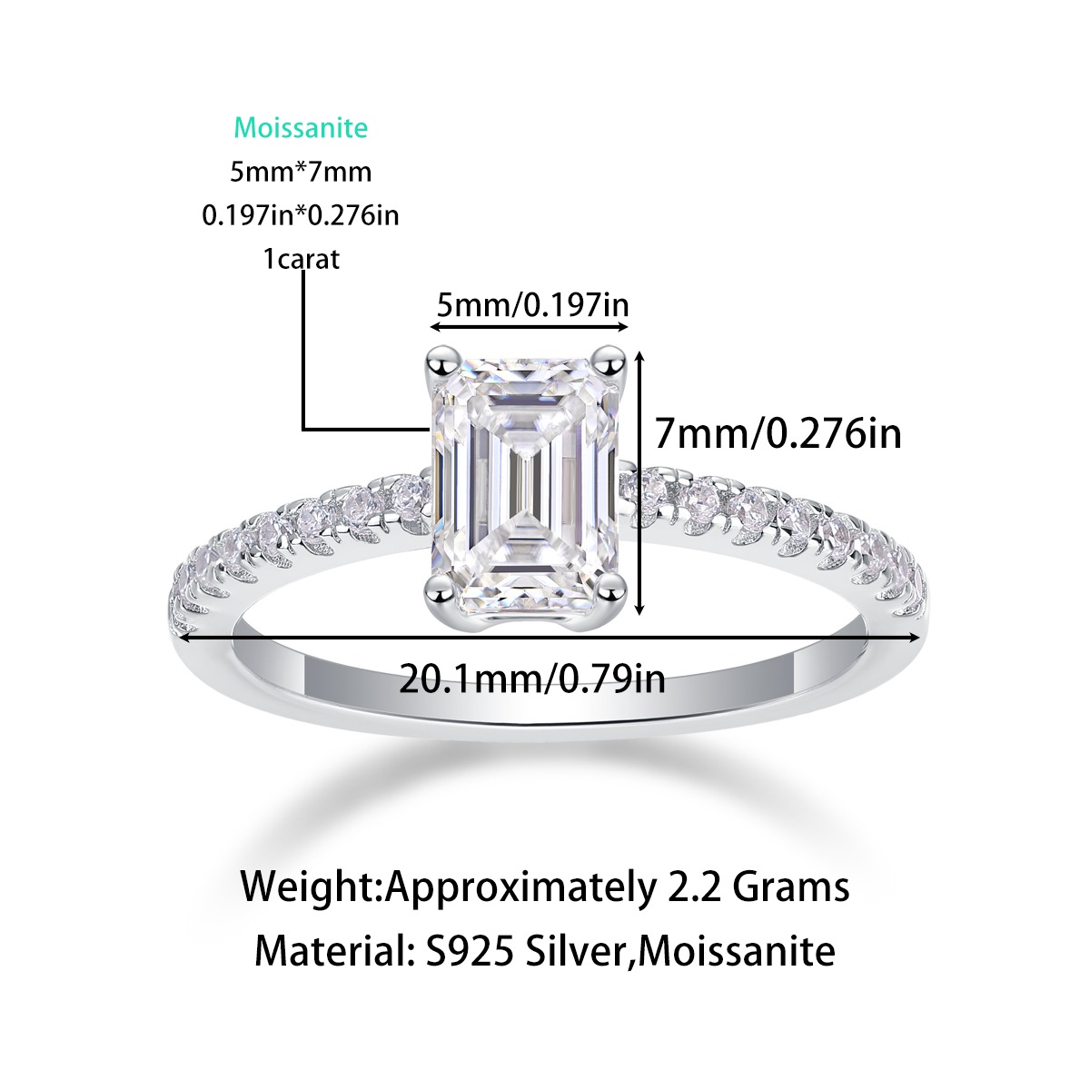 Custom High Quality Moissanite Diamond Rings 925 Sterling Silver Wedding Engagement Ring for Women fine jewelry rings - Image 2