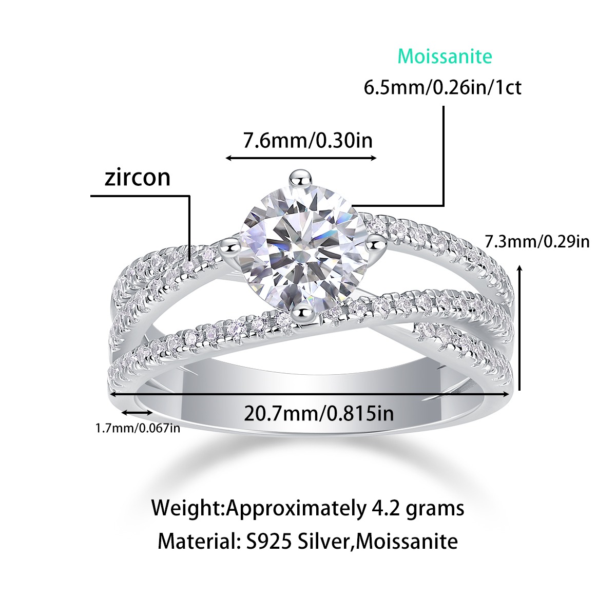 S925 moissanite pure gold ring designs for girls moissanite diamond ring - Image 2