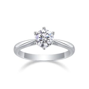 S925 Sterling Silver Women 1ct Bling Moissanite Engagement Ring For Woman