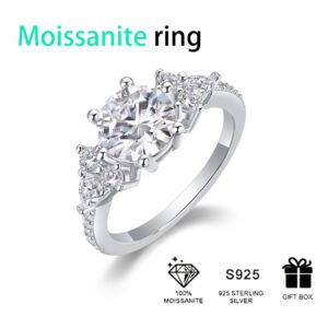 S925 Sterling Silver 2ct Moissanite Rings Exquisite Shiny Full Diamond Rings For Women Engagement Jewelry Manufacturer