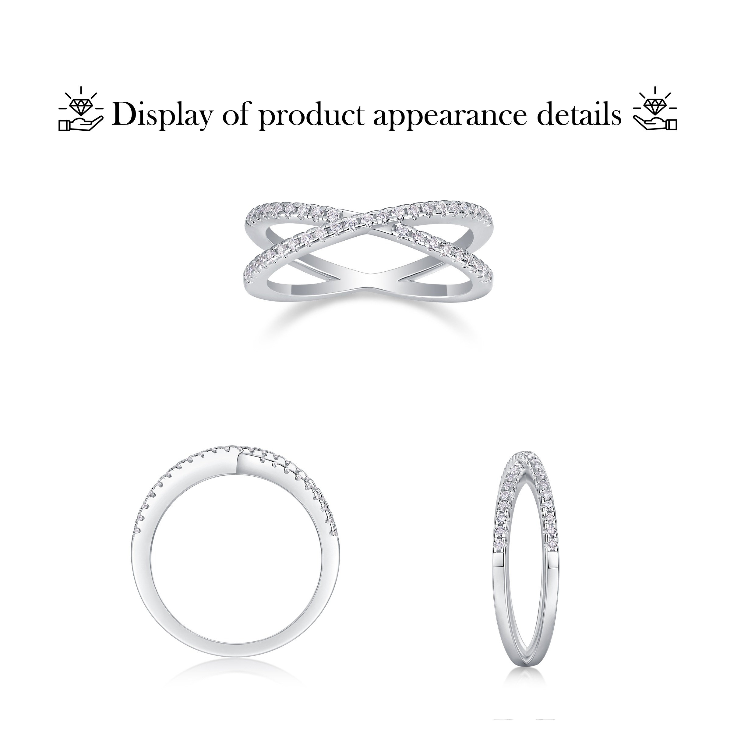 Moissanite Emerald Cut 925 Sterling Silver Rings - Image 2